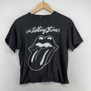 THE ROLLING STONES Shirt Youth 11-12 ZARA Tongue Short Sleeve Cotton Black